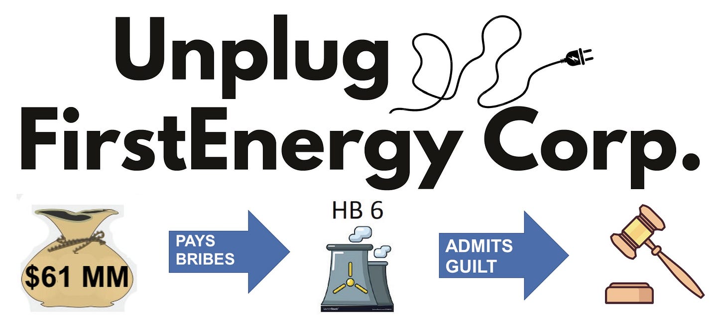 Greg Coleridge on X: "Coalition Calls for Dissolving FirstEnergy  Corporation for Its Admitted Bribes to Pass House Bill 6: Press Conference  & March, 5/29, 11:30 am, Ohio Statehouse, Thomas Worthington Room.  #OhioCorruption #