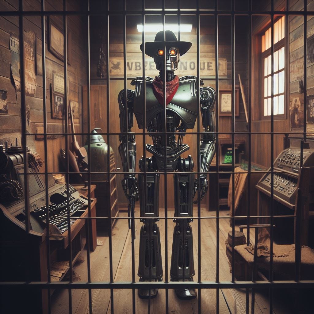 Outlaw Artificial Intelligence in an Old West jail