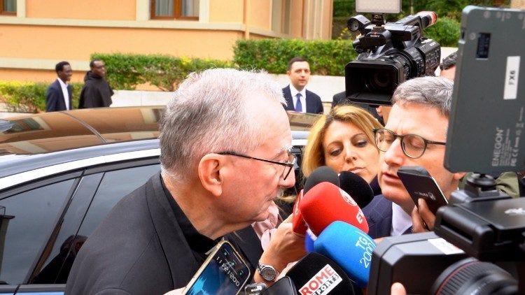 The Vatican Secretary of State, Cardinal Pietro Parolin, at the Augustinianum in Rome The Vatican Secretary of State, Cardinal Pietro Parolin, at the Augustinianum in Rome