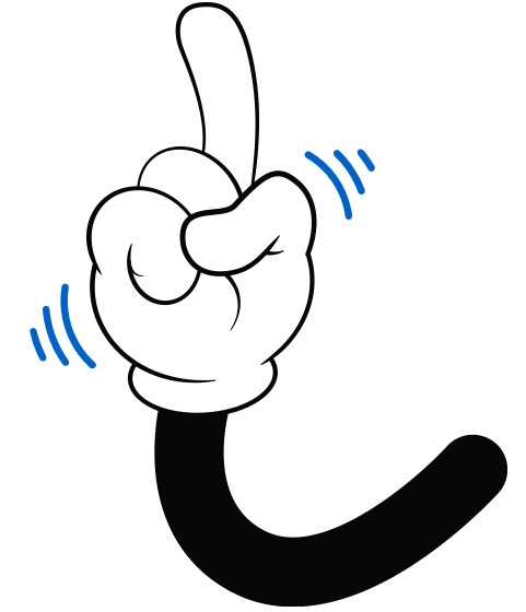 A wagging finger representing counterarguments.