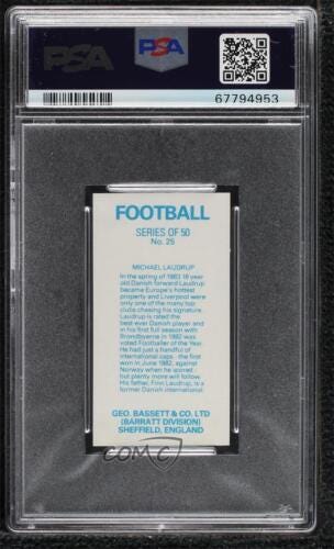 1983-84 Bassett Football Michael Laudrup #25 PSA 9 MINT - Picture 2 of 3