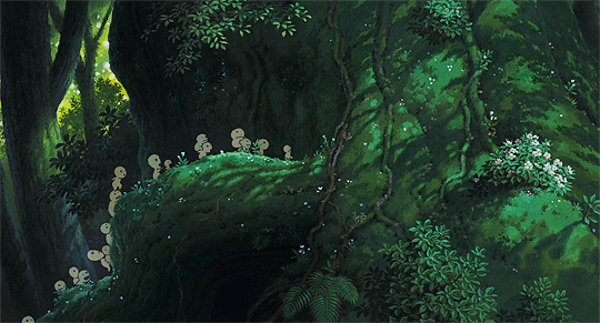 #just a collection of studio ghibli nature gifs i found on pinterest from =•)
