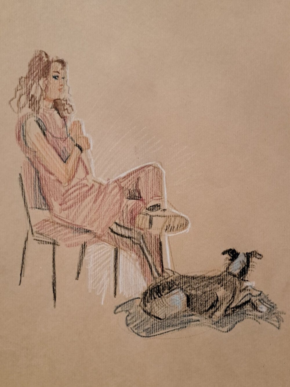 Eva and Luna sketched in March