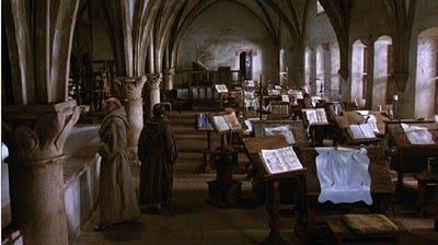 The scriptorium in The Name of the Rose.