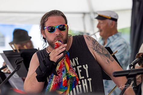 A few photographs of musical performers at pride festival in yellow springs Ohio.