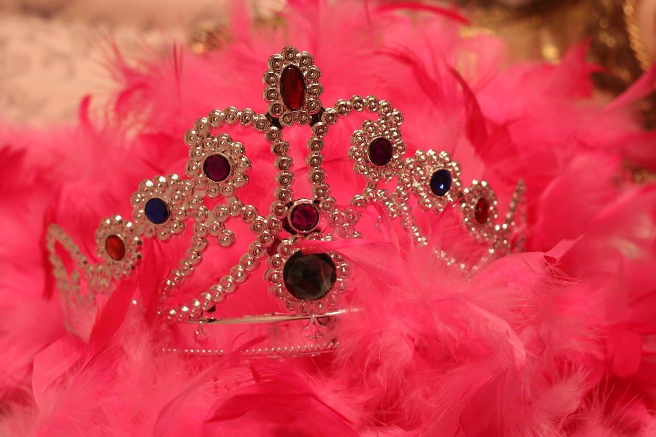a costume crown with jewels