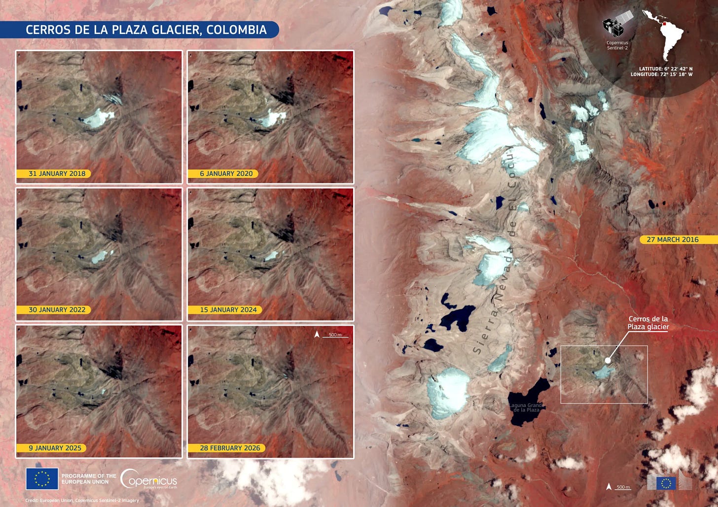Cerros de la Plaza glacier disappears in northern Colombia