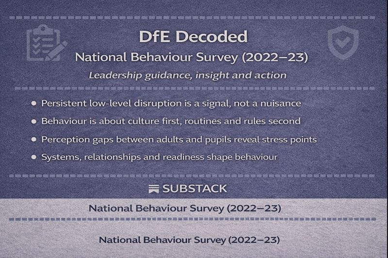 Dfe 800 DfE Decoded #67 National Behaviour Survey Reports (2022–23 and Beyond)