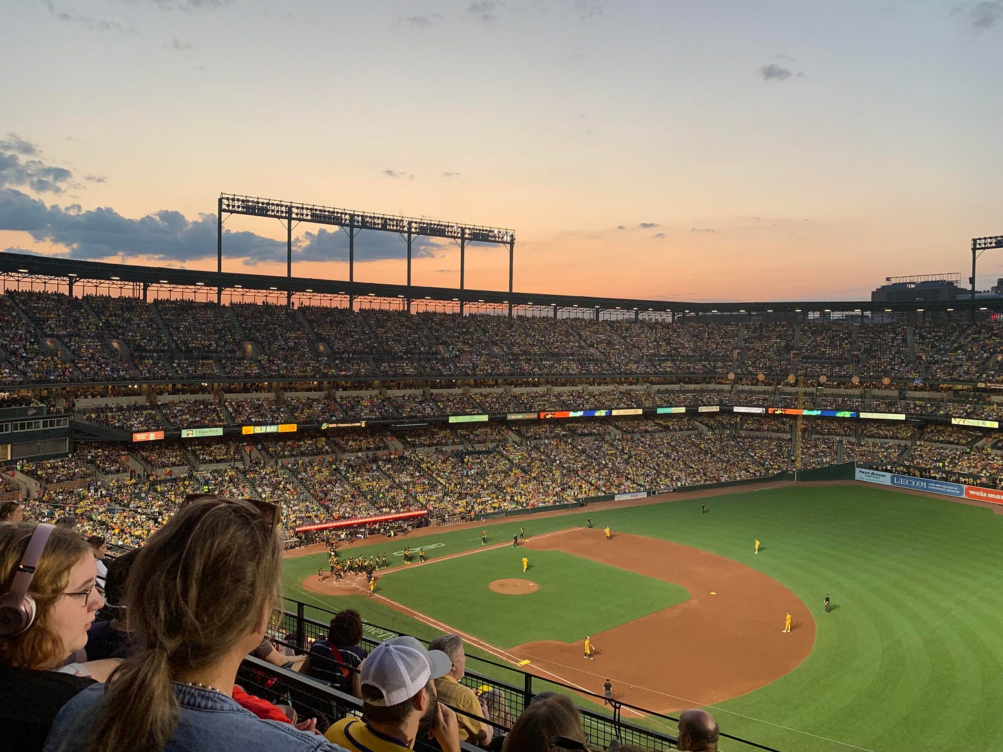 Sunset over Camden Yards