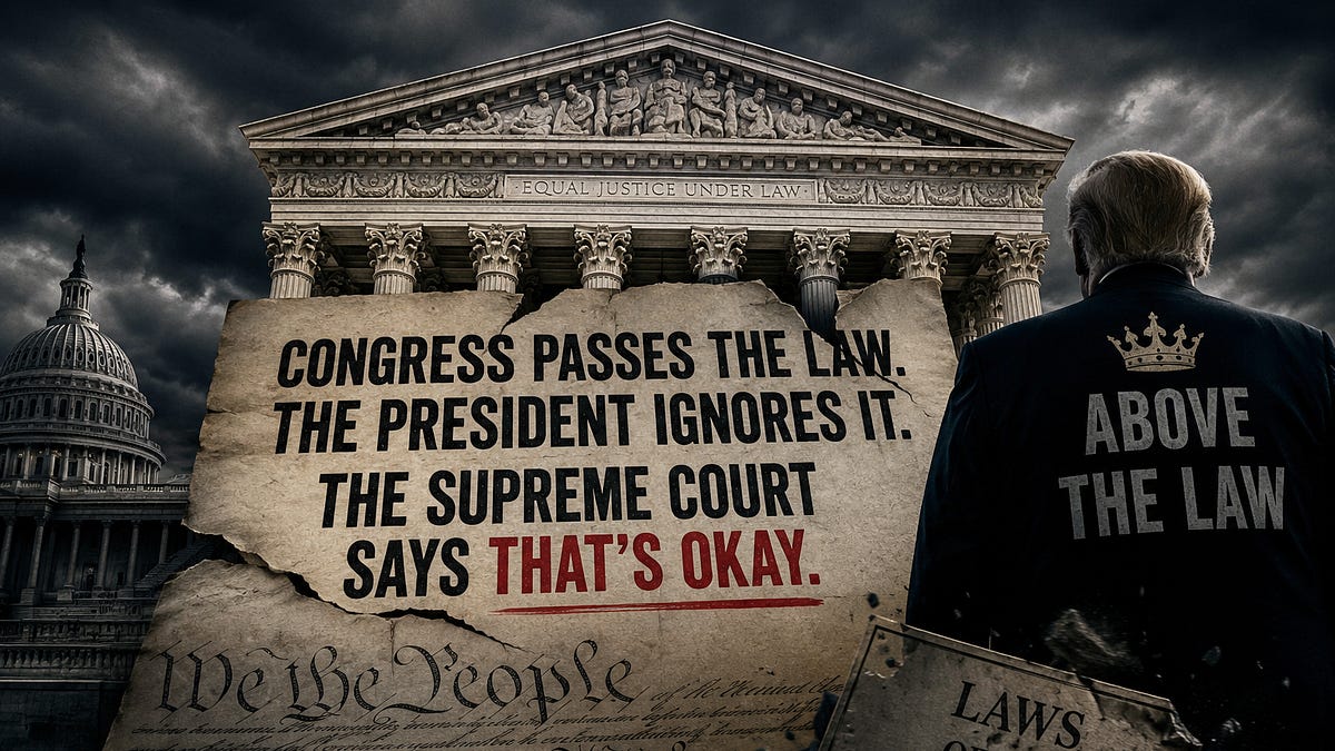 Six Unelected Justices Just Gave Trump the Power to Ignore Congress and Every American Should Be Terrified