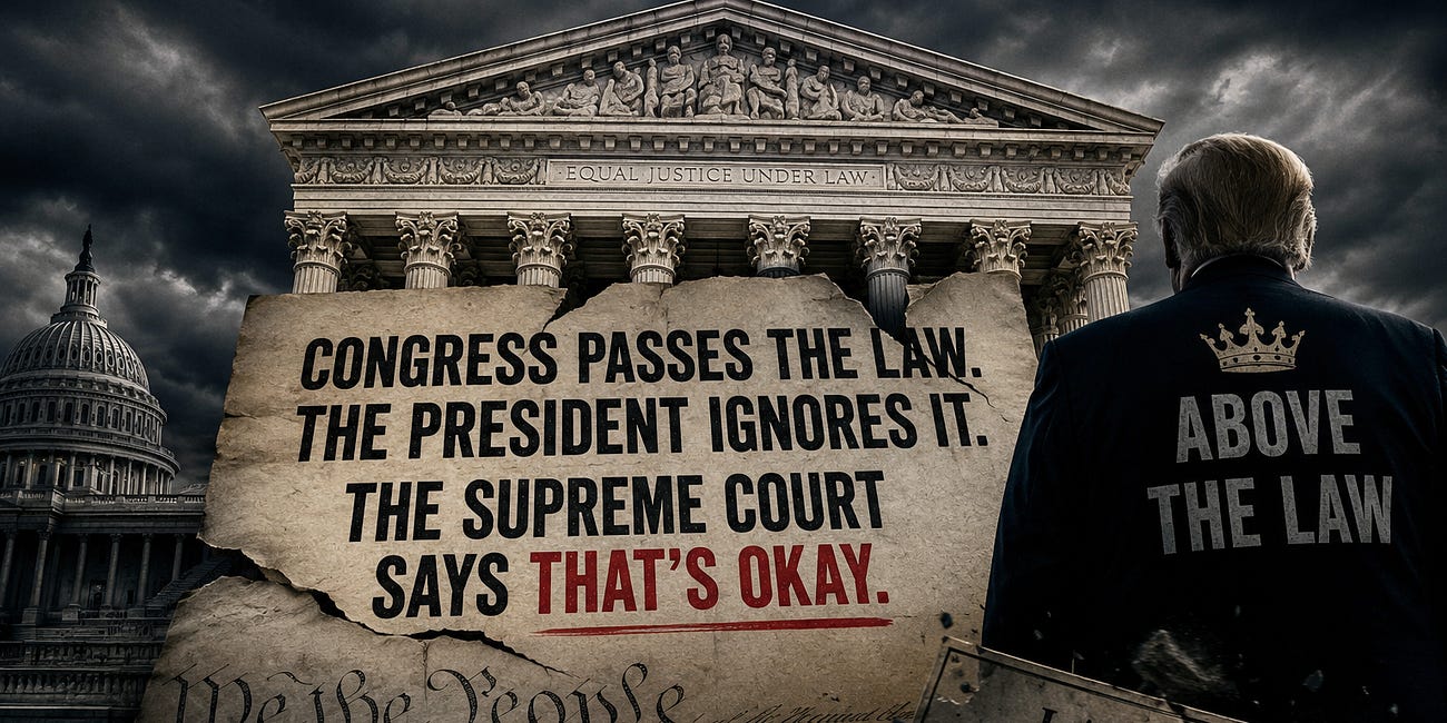 Six Unelected Justices Just Gave Trump the Power to Ignore Congress and Every American Should Be Terrified