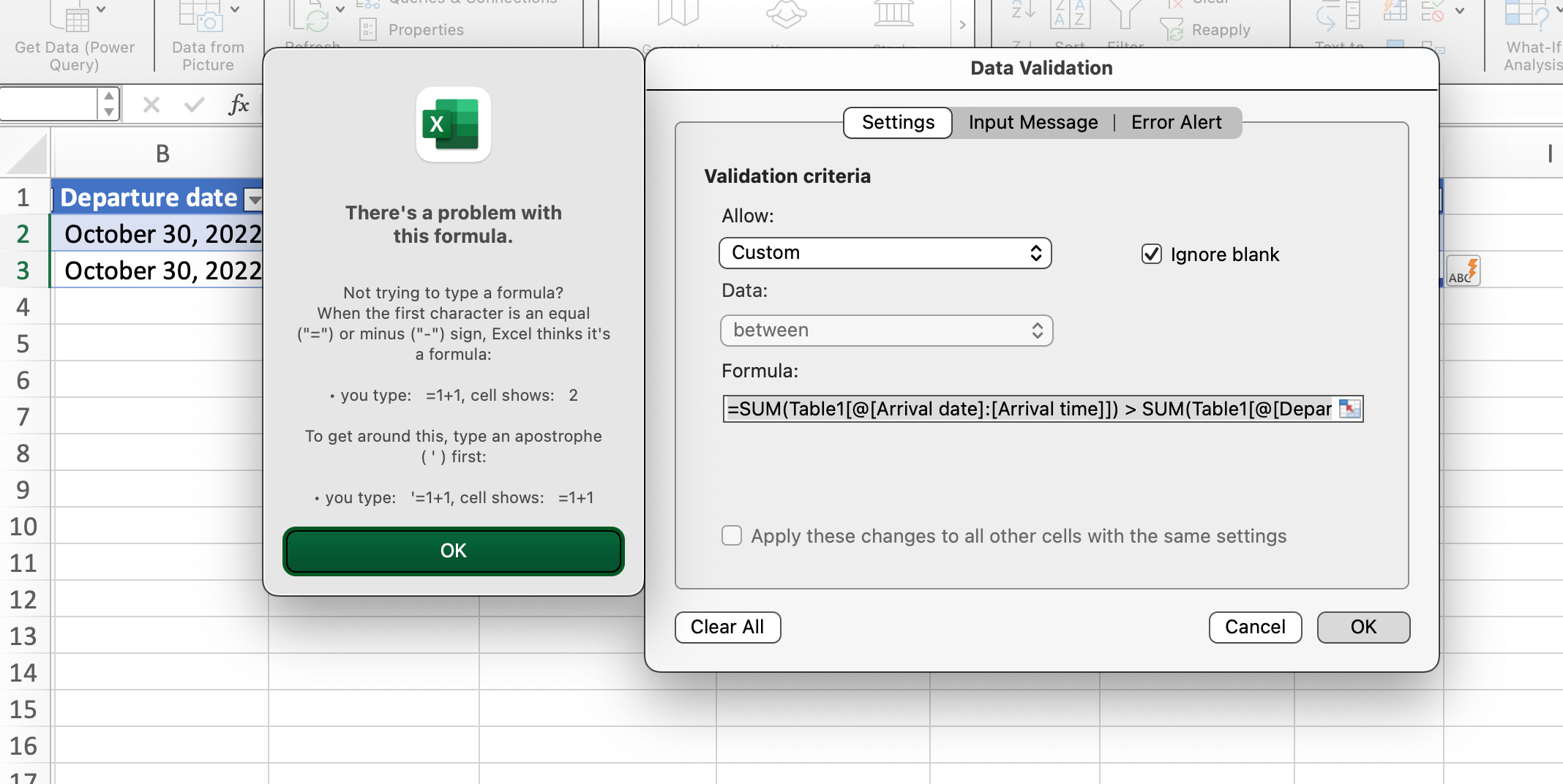 Excel: Structured References and Data Validation