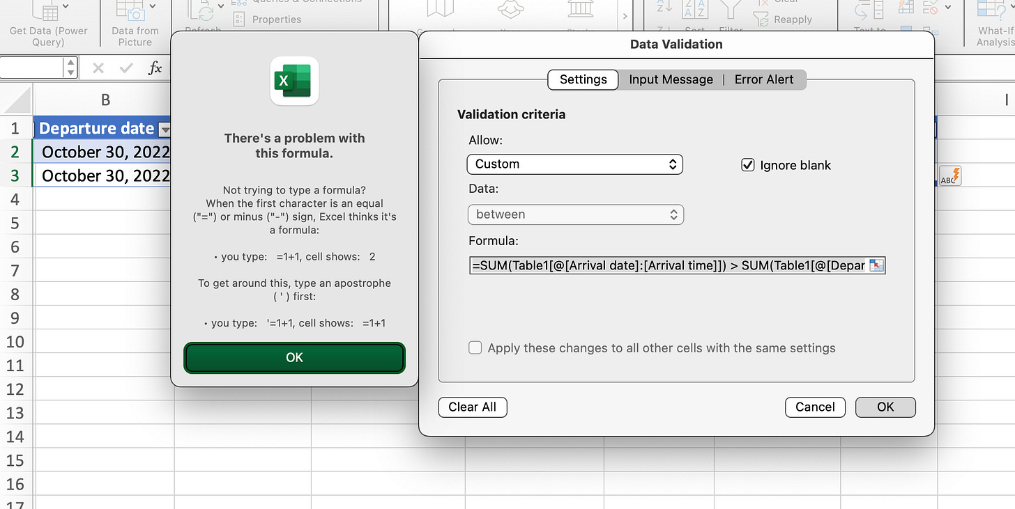 Excel: Structured References and Data Validation
