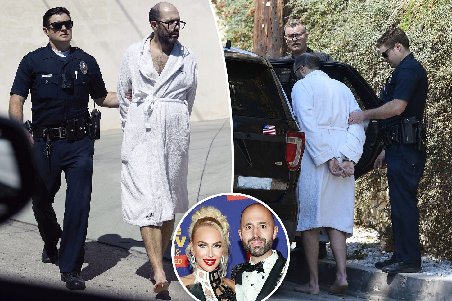 Christine Quinn's husband arrested for domestic violence, handcuffed in  bathrobe