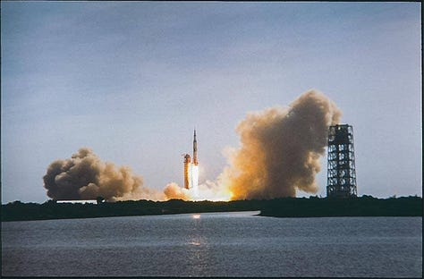 Apollo 15 launch, ABC TV broadcast, Saturn V rocket