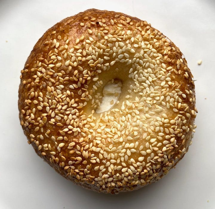 Sesame bagel November 2023 vs. November 2022