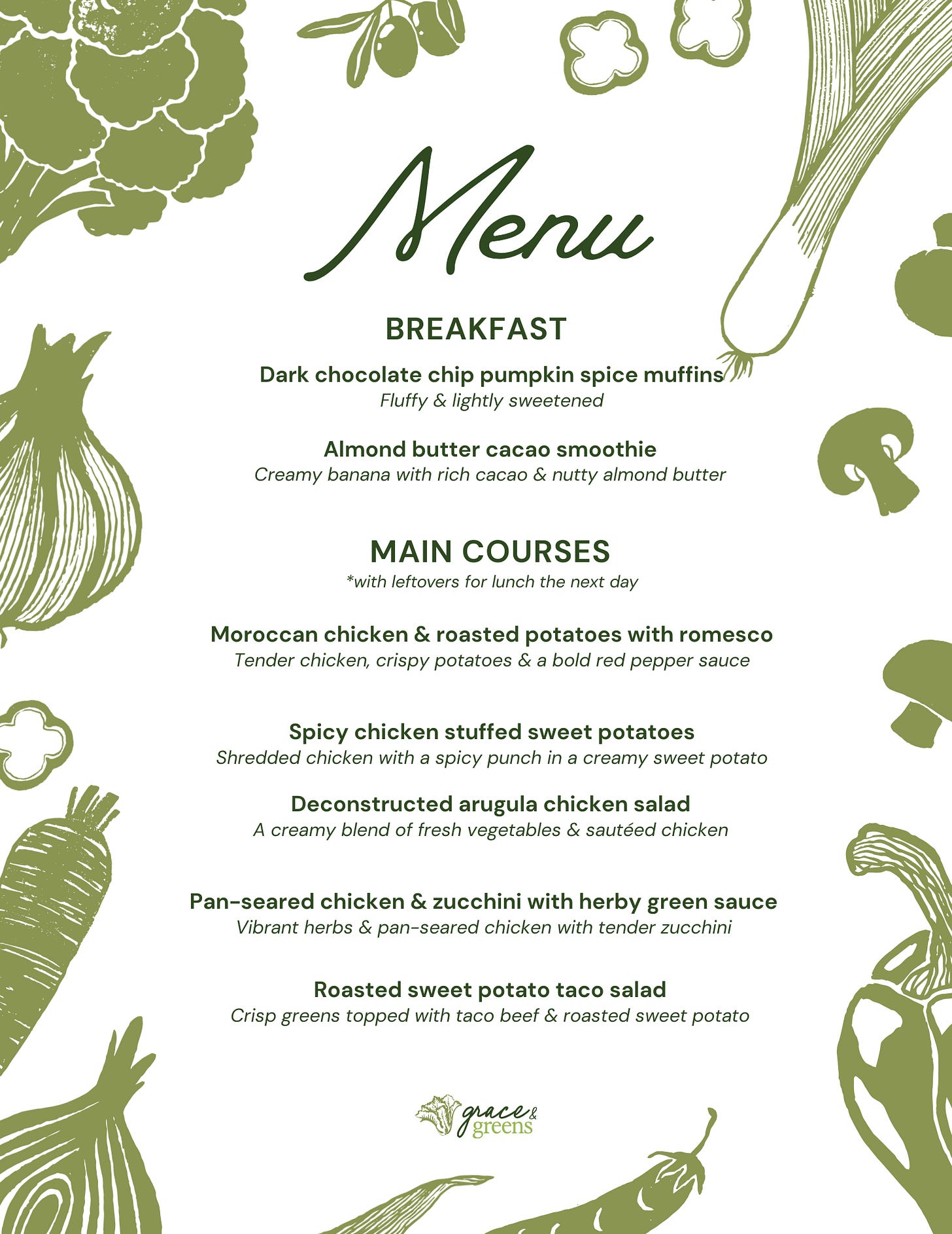 weekly menu weekly menu