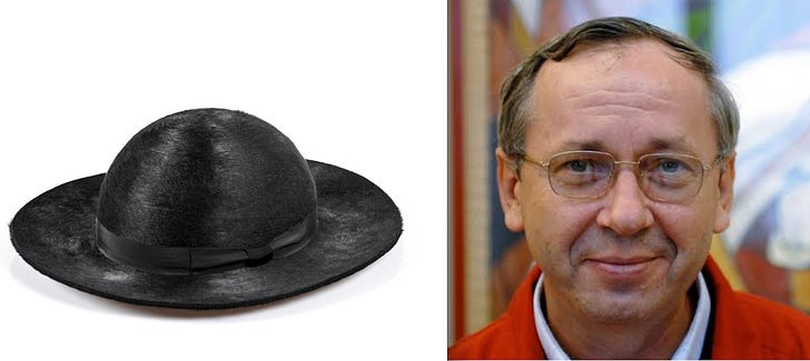 One of these is a global symbol of scandal and clericalism, the other is a hat.