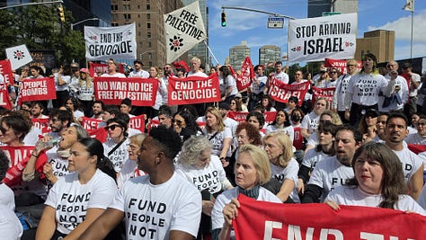 Photos from NYC where hundreds protested Israeli Prime Minister Benjamin Netanyahu's speech before the United Nations General Assembly on Sept. 24, 2026. (Source: Jon Farina)