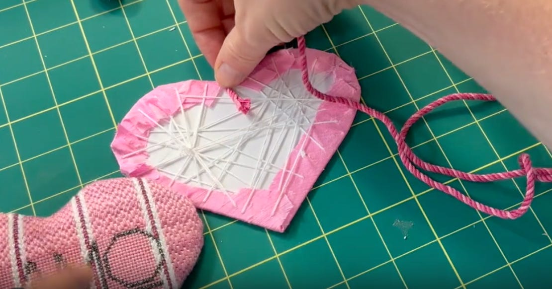 How to finish a needlepoint heart ornament
