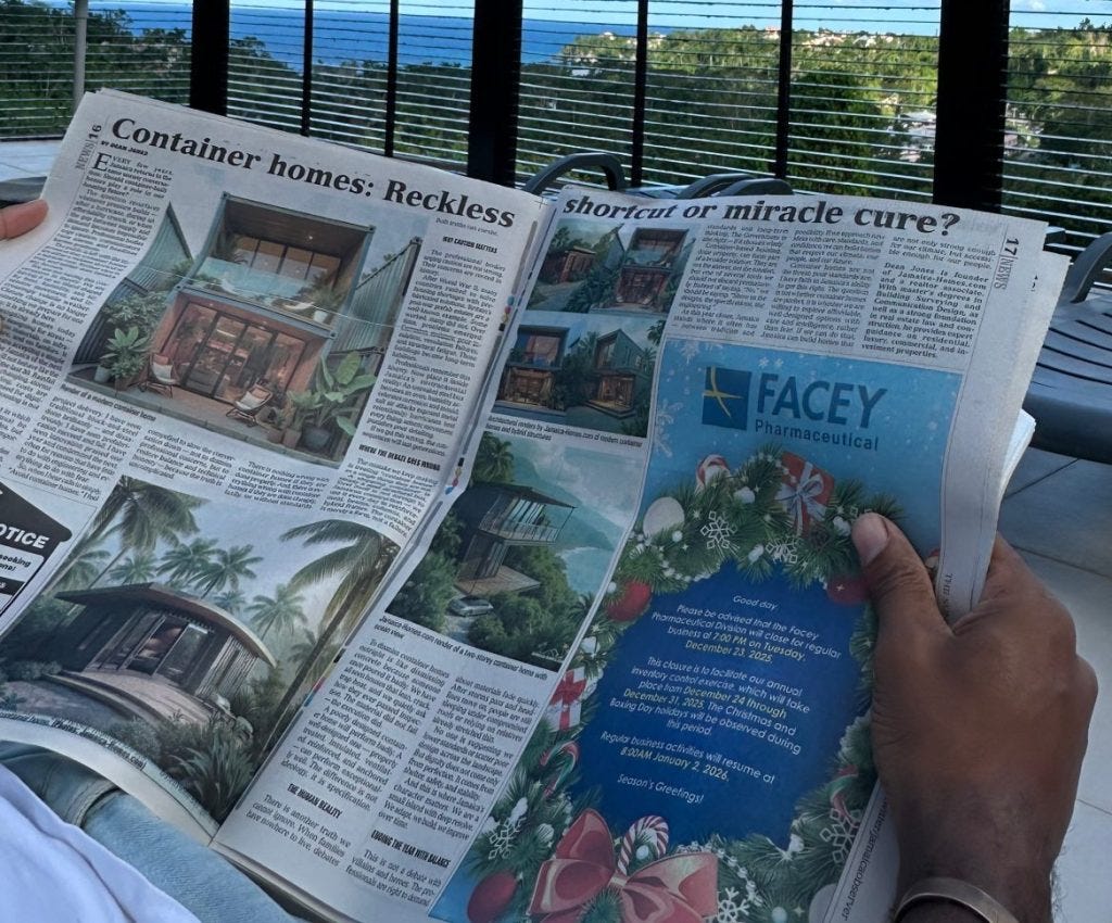 A two-story container module home, nestled in the vibrant city of Kingston, Jamaica, exudes minimalist luxury with an open, airy design. The ground floor's expansive living area, with floor-to-ceiling glass panels, invites an abundance of natural light, while the upper floor's protruding windows, featuring geometric shapes, and wrap-around balcony, offer breathtaking views of the lush surroundings. The façade's dynamic interplay of glass and textured metal adds a touch of chic, contemporary sophistication. In the style of architects like Olson Kundig, with their emphasis on modern, eco-friendly design, and the photographic sensibilities of Andreas Gursky, capturing the essence of contemporary life A two-story container module home, nestled in the vibrant city of Kingston, Jamaica, exudes minimalist luxury with an open, airy design. The ground floor's expansive living area, with floor-to-ceiling glass panels, invites an abundance of natural light, while the upper floor's protruding windows, featuring geometric shapes, and wrap-around balcony, offer breathtaking views of the lush surroundings. The façade's dynamic interplay of glass and textured metal adds a touch of chic, contemporary sophistication. In the style of architects like Olson Kundig, with their emphasis on modern, eco-friendly design, and the photographic sensibilities of Andreas Gursky, capturing the essence of contemporary life