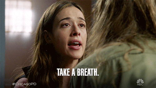 A woman says take a breath A woman says take a breath