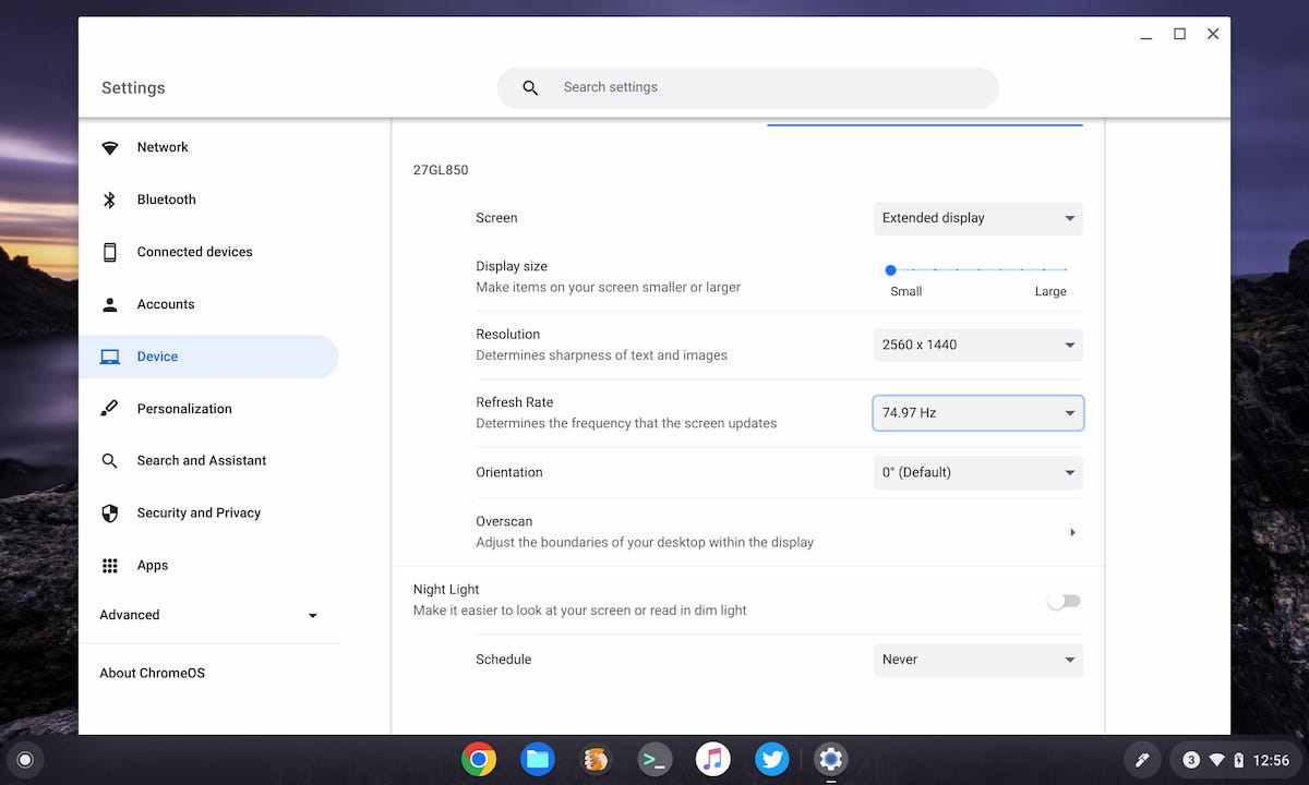 Lenovo Duet Chromebook 3 monitor settings