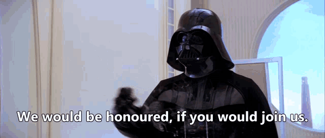 Star Wars Darth Vader GIF - Star Wars Darth Vader We Would Be Honoured If You  Would Join Us - Discover & Share GIFs