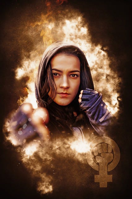 Science fiction -like image of a feminist Science fiction -like image of a feminist