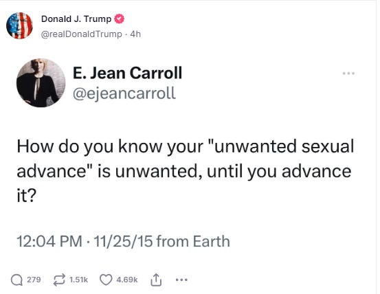 CARROLL: How do you know your "unwanted sexual advance" is unwanted, until you advance it? CARROLL: How do you know your "unwanted sexual advance" is unwanted, until you advance it?
