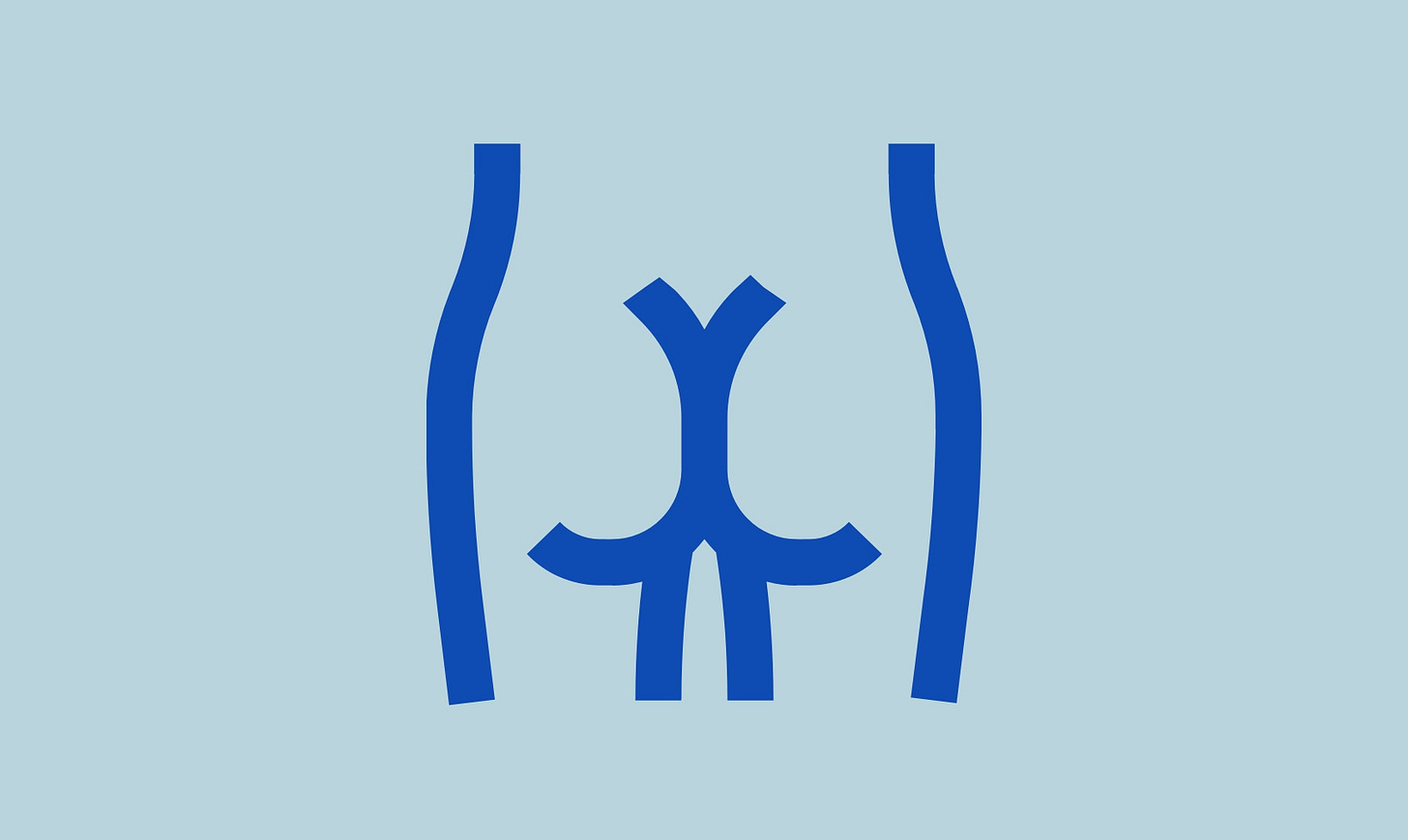 A simple line drawing of a person’s butt. A simple line drawing of a person’s butt.