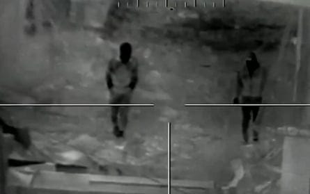 Thermal image picture of two figures