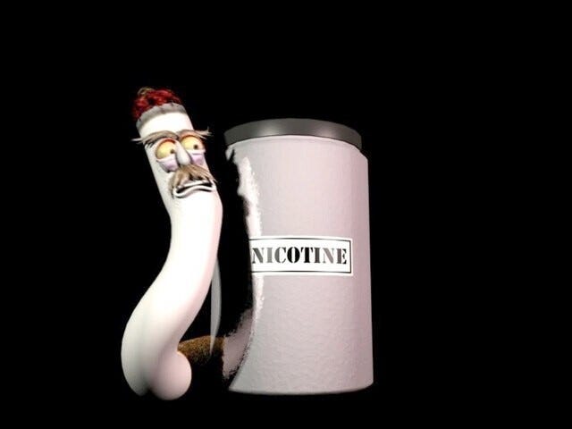 While employed at H Design Group, Dan Blincoe designed, created, and animated, Cigfree, a raunchy cigarette for Greene County Medical Society Alliance's, "Smoking Makes Me Ugly" program. The animation teaches elementary children about the deleterious impacts of smoking. Along with the animation, Dan and the H Design Team created an interactive kiosk, and DVD featuring the animation and anti-smoking worksheets.