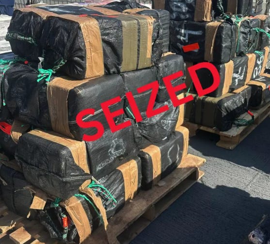 The US Coast Guard Cutter Midgett returned to San Diego last week with 21,000 pounds of cocaine seized from cartel smugglers at sea. The US Coast Guard Cutter Midgett returned to San Diego last week with 21,000 pounds of cocaine seized from cartel smugglers at sea.