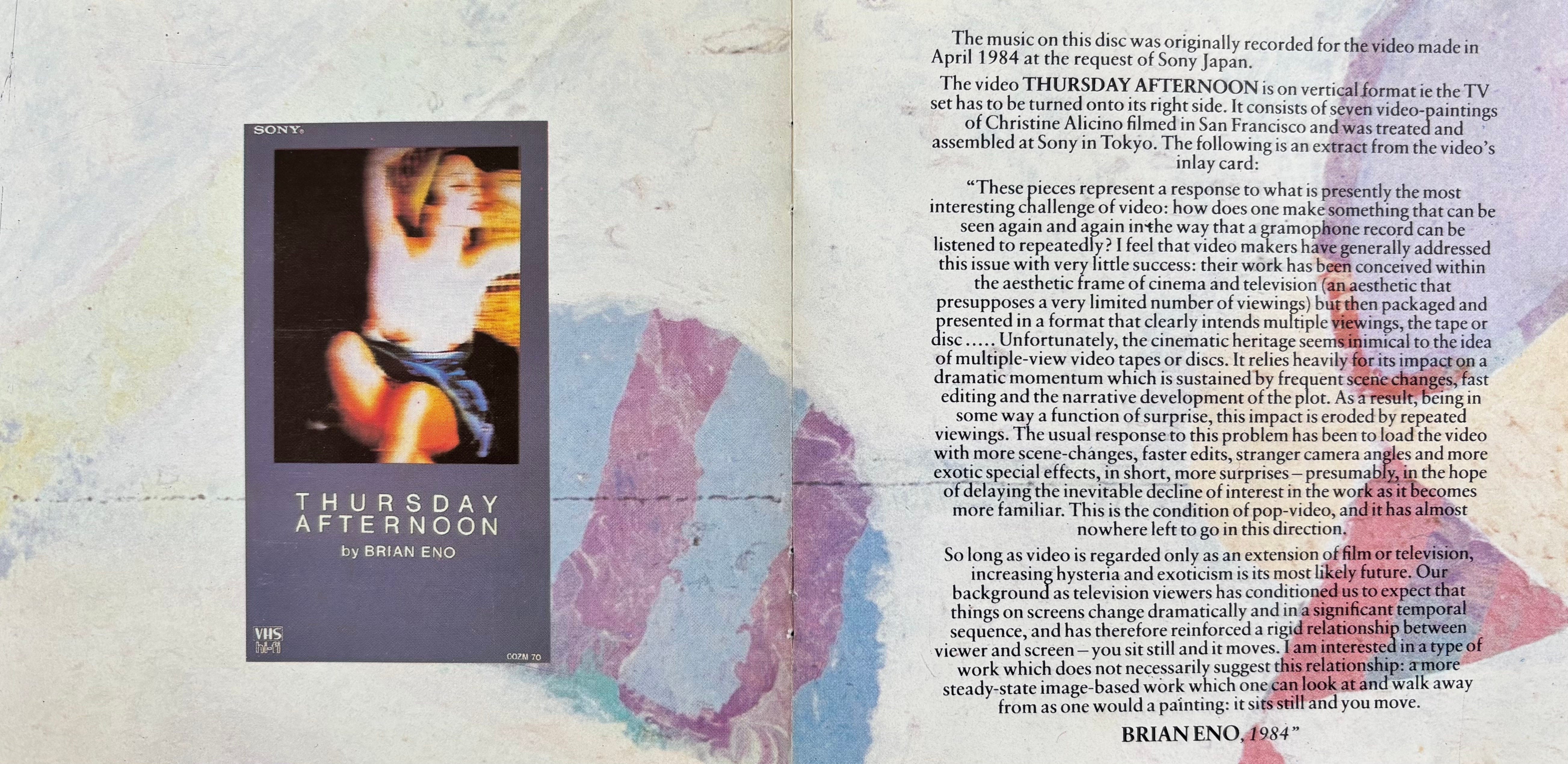 Forty Years of Thursday Afternoon - by Mark Richardson