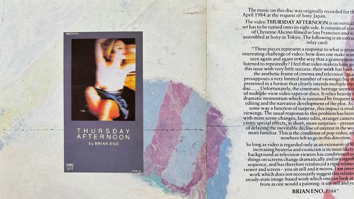 THURSDAY AFTERNOON BRIAN ENO　LD レーザーディスク Eno, Brian - Thursday Afternoon - Amazon.com Music