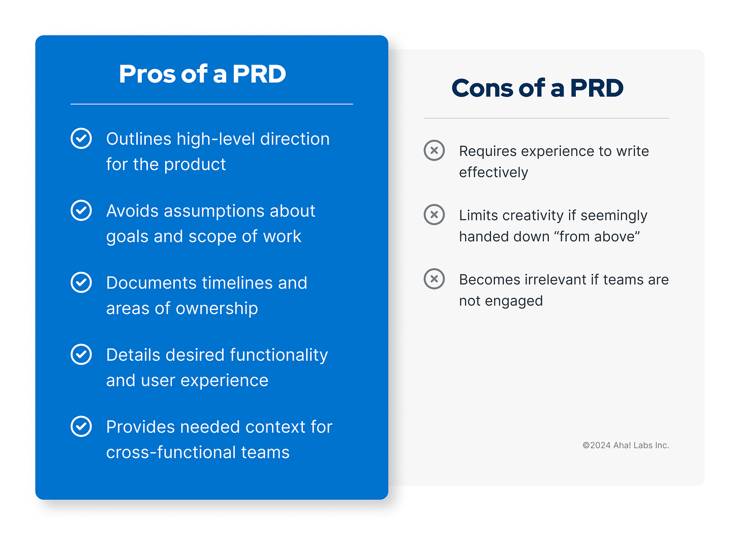 Screenshot comparison of two PRD document formats — one with tables and structured headers vs one in narrative prose format Screenshot comparison of two PRD document formats — one with tables and structured headers vs one in narrative prose format