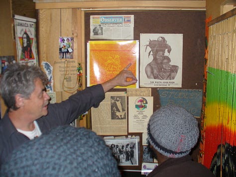 a variety of Snapshots from the 2007 tour of Roger Steffens' Reggae Ark-Hives with Aston "Family Man" Barrett
