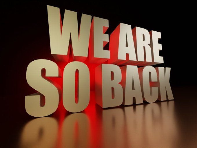 We Are So Back