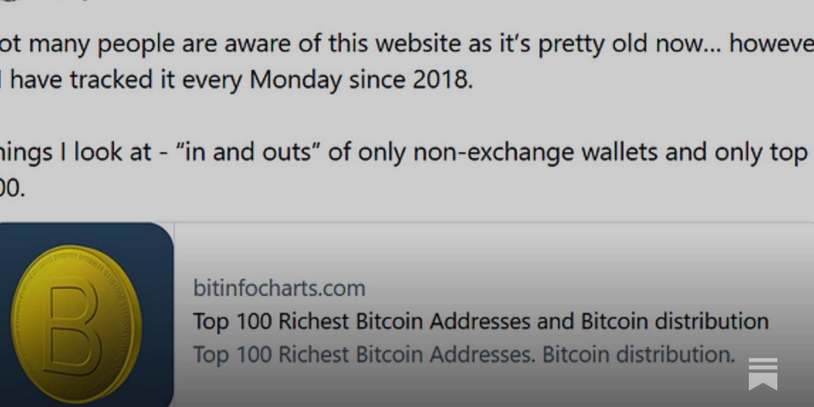 Balances Held by Top Addresses – Bitcoin Rich List
