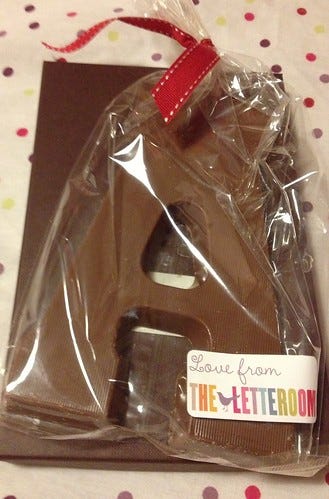 Chocolate letter A