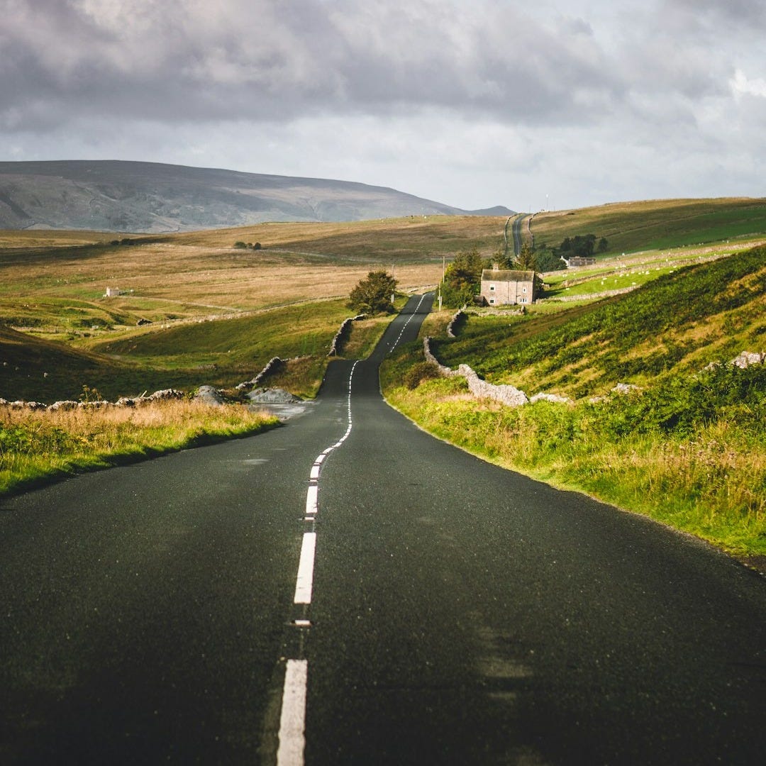 road near hills