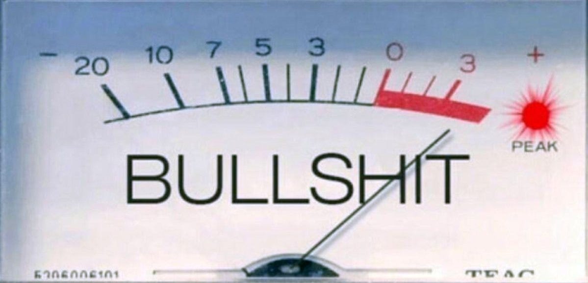 Bullshit meter (parody of audio volume meter)