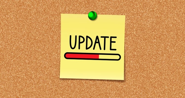 Update Loading Progress Bar Concept Sticky Note