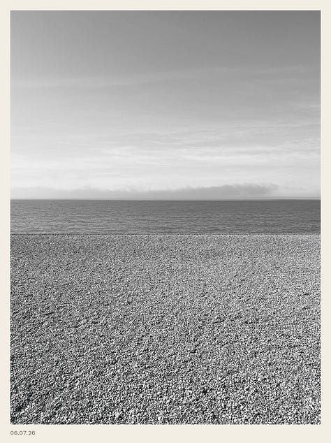 3 views of the English coast, in colour and monochrome