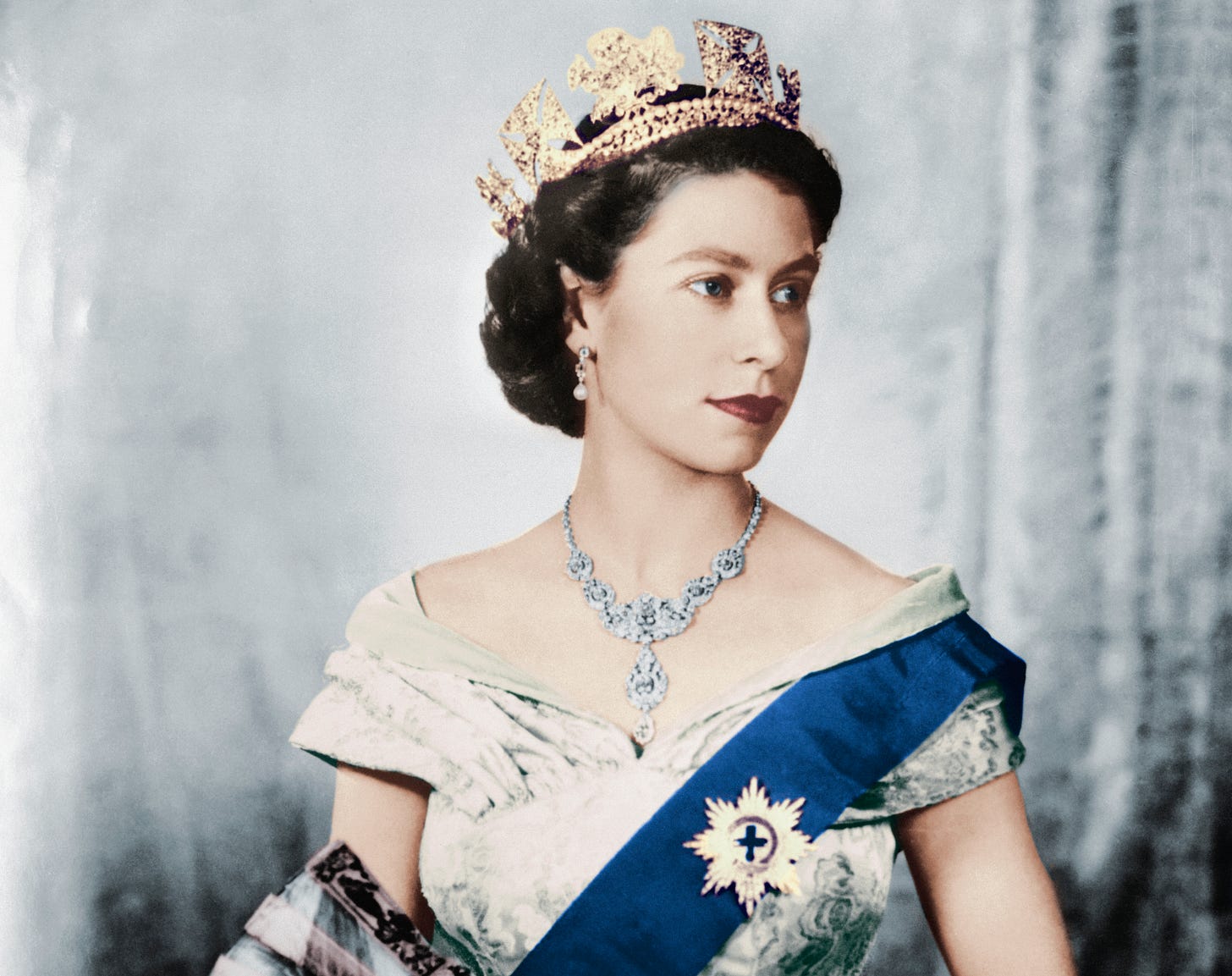 Queen Elizabeth II's portrait when she was younger