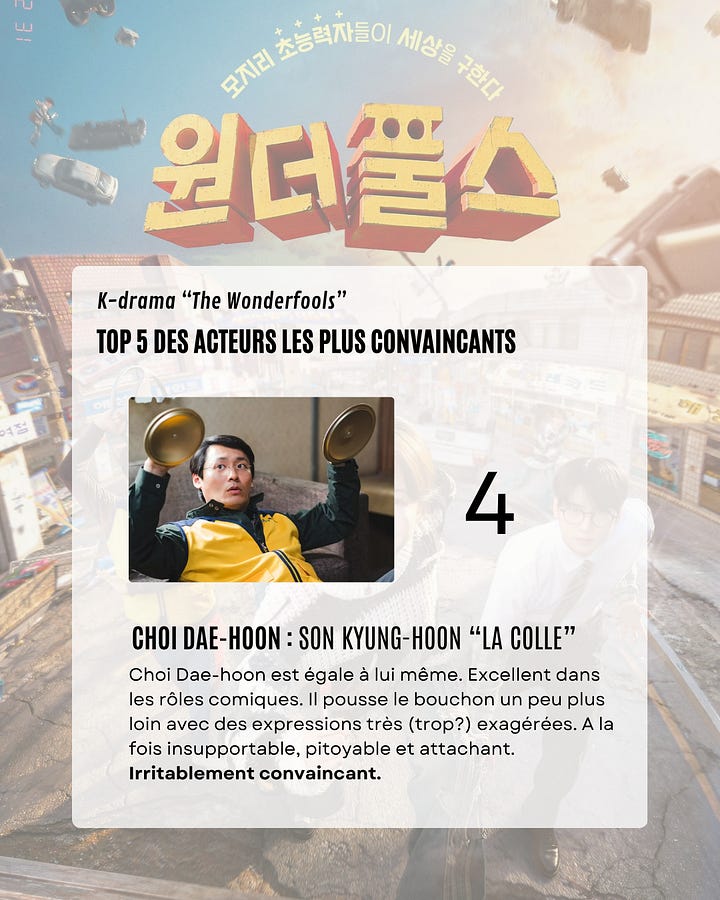 TOP 5 des Acteurs du K-drama the wonderfools
