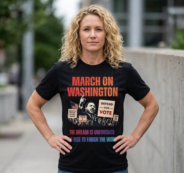 Support the March on Washington, defend the vote, and help us mobilize. Shop our new shirt and rise with us to finish the work.