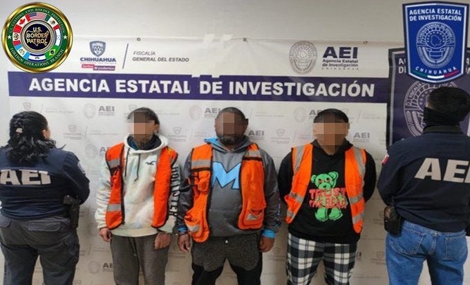 Suspected Carterl Migrant Smugglers arrested by Mexican Authorities in Ciudad Juarez, Chihuahua. Mexico (Feb 18, 2025) Suspected Carterl Migrant Smugglers arrested by Mexican Authorities in Ciudad Juarez, Chihuahua. Mexico (Feb 18, 2025)