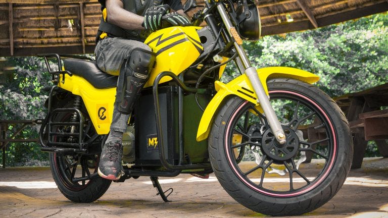 A MAX electric motorcycle.